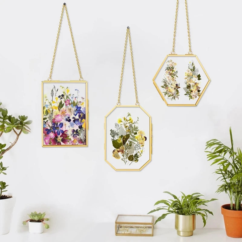 Cadre Petalkeep™ — Fleurs séchées & souvenir sous double verre doré